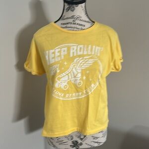 Luxe Yellow Vintage Inspired Graphic Short Sleeve Tee